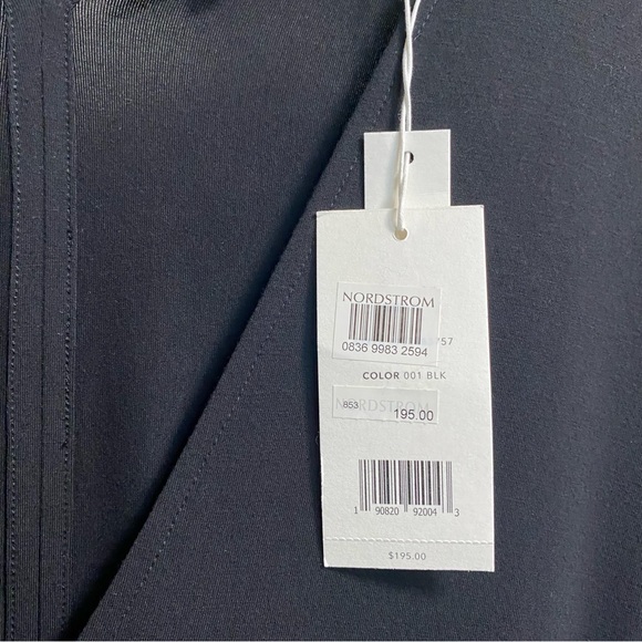 NWT Vince Double V-Neck Popover Dress Black Size XL - Picture 6 of 13